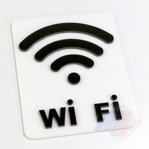 Placa em Acrílico Wi Fi para Sinalização em Alto Relevo